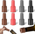 8 PCS Silicone Wine Stopper, 4 Colors Reusable & Unbreakable Glass Bottle Sealer Covers Wine Stoppers Soft Seal Bottle Cover Caps to Keep Wine Champagne Fresh Home Use