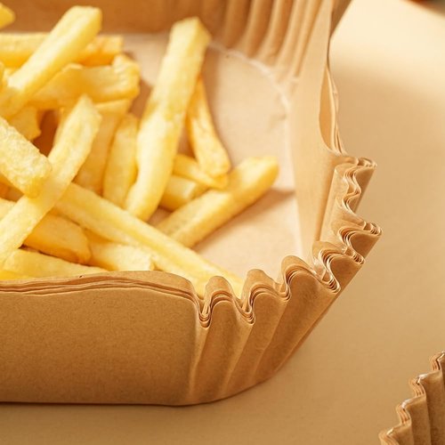 Air Fryer Liners Disposable Rectangular.100pcs Virgin Pulp Parchment Paper for 4qt-6qt Air Fryer.Food Grade,Non-stick, Oil-proof & Heat Resistant for Baking,Microwave,Cooking & Deep Fryer Accessories