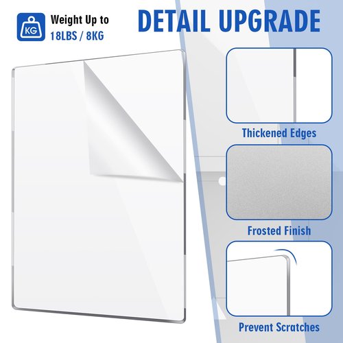 Thyle 4 Pcs Acrylic Replacement Shelf Cabinet Compatible with Detolf, Extra Accessories for Transparent Display Shelf 18 Lbs Load Capacity 11" x 15" x 1/3" Thick 8mm