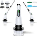 Skiennix Electric Spin Scrubber - Cordless Bathroom Cleaner with Long Handle & 7 Brush Heads | IPX7 Waterproof