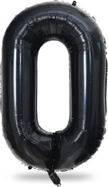 Black Number 0 Balloon by [Brand Name] - 40 Inch Large Foil Mylar Helium Balloon for Birthday & Celebration