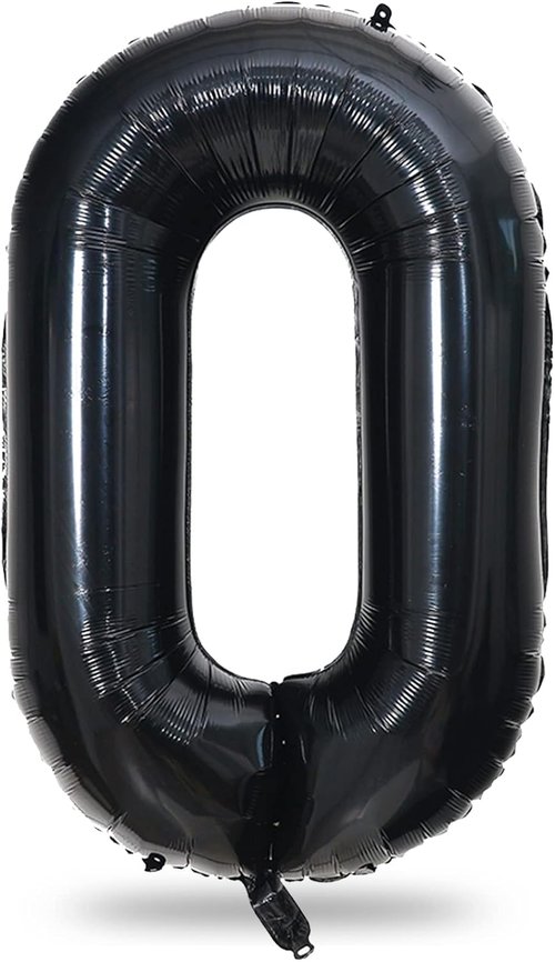 Black Number 0 Balloon by [Brand Name] - 40 Inch Large Foil Mylar Helium Balloon for Birthday & Celebration