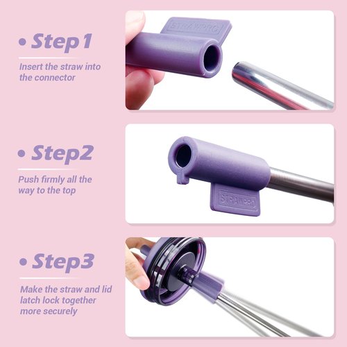 Jetstop Straw Kit Compatible with Brumate Era 30 oz - 2 Stainless Steel Straws with Silicone Straw Connectors, Sealing Rings & Cleaning Brushes - Reusable Accessories for Brümate Tumbler