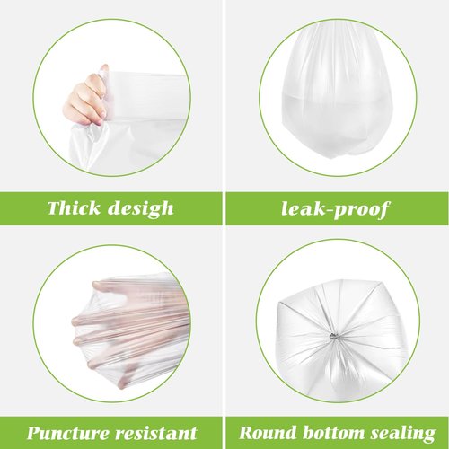 Teivio 2.6 Gallon 320 Counts Strong Trash Bags Garbage Bags, Bathroom Trash Can Bin Liners, Small Plastic Bags for Home Office Kitchen Kitchen (Clear)