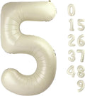 Balloon Numbers - 40 Inch Cream White Number Balloons for 5th Birthday & Wedding Decor