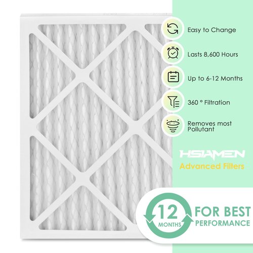 HSIAMEN MERV-10 Filter 15.75x15.75 Compatible with BlueDri Air Shield 550 & VEVOR Air Scrubber HEPA 500 & COLZER KJGL01A-500, 16x16x1, 5-Pack