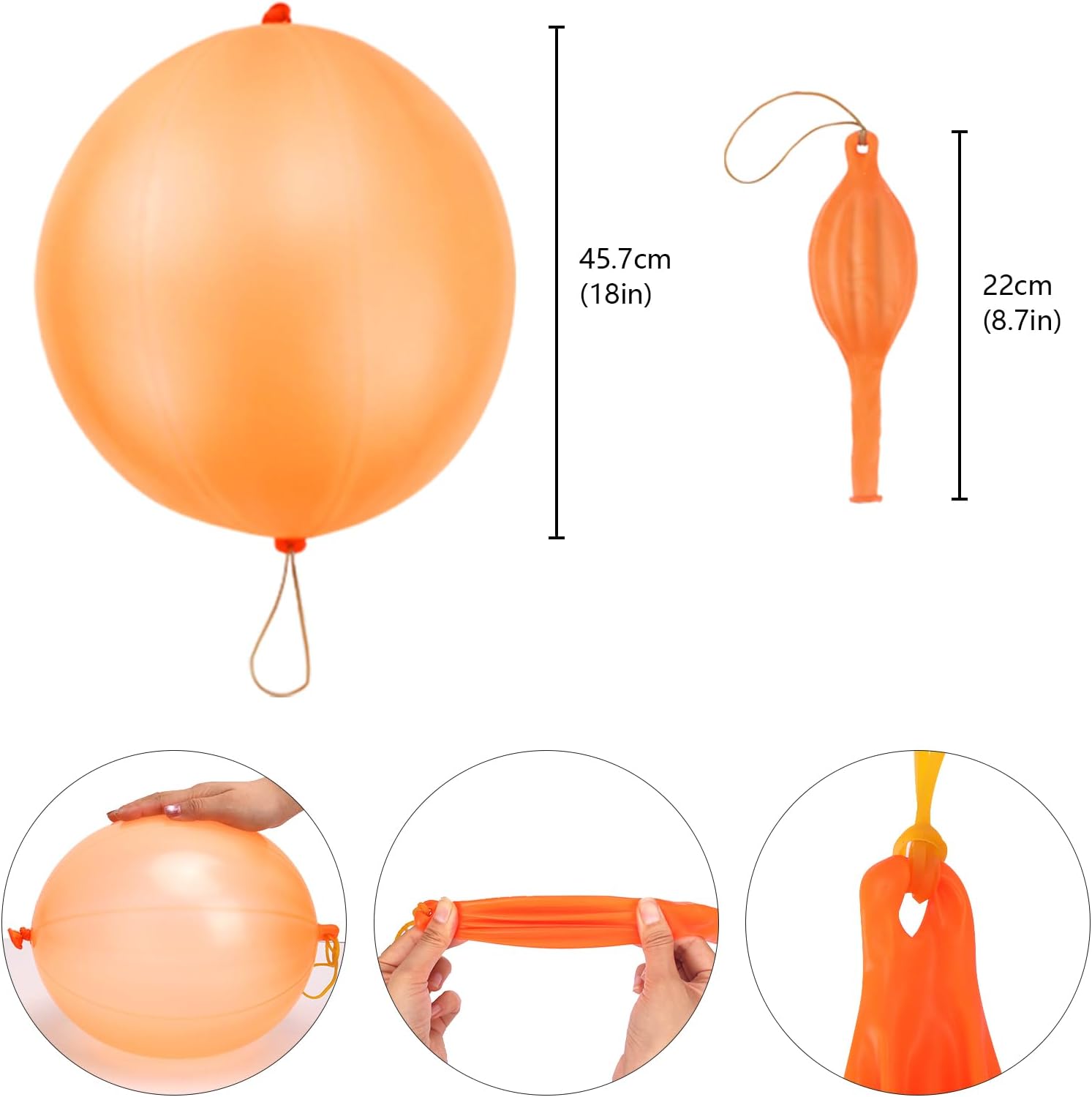RUBFAC Punch Balloons - 36 Pcs Thickened Neon Party Favors for Kids | Exciting Outdoor Play