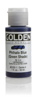 1 Oz Fluid Acrylic Color Paints Color: Phthalate Blue (Green Shade)