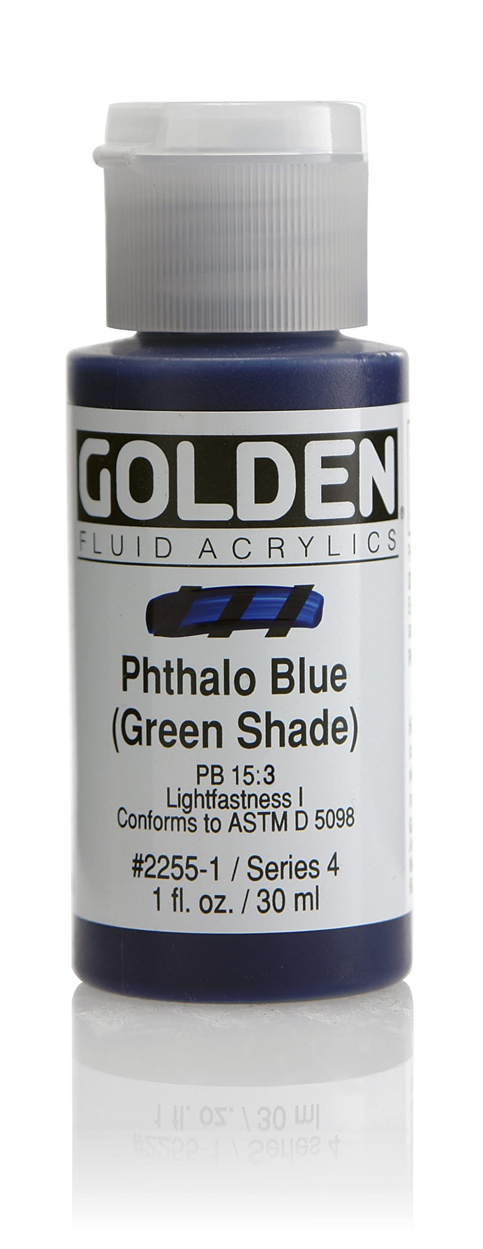 1 Oz Fluid Acrylic Color Paints Color: Phthalate Blue (Green Shade)