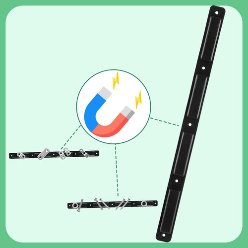 Lounsweer 2 Pack Vacuum Cleaner Magnet Strip Black 12" Replacement Vacuum Cleaner Magnet Bar with Removable Cover and Screws for Upright Vacuums