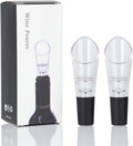 Wine Aerator Pourer | Premium Aerating Spout and Decanter Set - Improve Taste and Smell Immediately,Perfect Wine Gift(2PCS)- Black