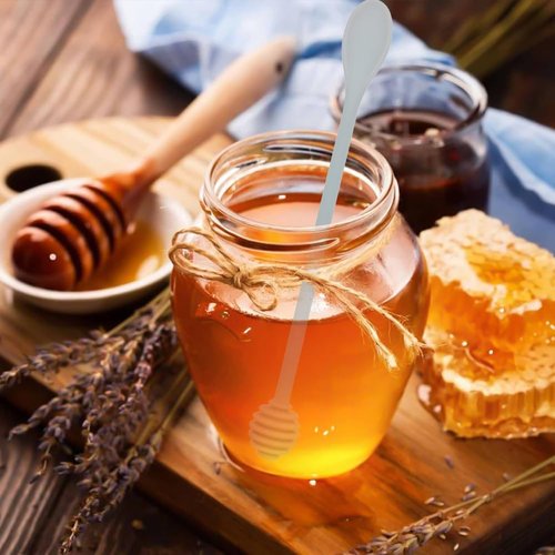 2 PACK Syrup Dipper Honey Dipper Stick Silicone, Long Handle Syrup Dipper Stick, Honey Mixing Stirrer Spoon, Honey Wand for Honey Jar Dispense Drizzle Honey, and Wedding Party Favors Gift
