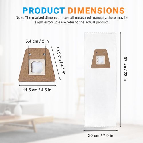 Zibopon Style ST Vacuum Bags Compatible with Sanitaire Commercial Upright Vacuum Cleaner: S600 SC600 SC678 SC688 SC800 SC888 SC888J SC889 Series, Part# 63213B(8 Pack)