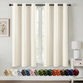 MIULEE Blackout Curtains - Thermal Insulated Room Darkening Drapes | 63-Inch, Birch Color, 2 Panels