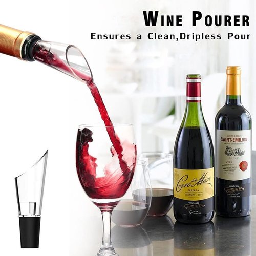 Mini Wine Opener Set | Travel Portable Pocket Air Pressure Pump Wine Bottle Opener with Aerator, Foil Cutter, and Vacuum Stopper | 7S Quick Bottle Opening | for Home, Restaurant, Party,Wine Lovers