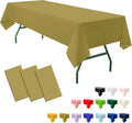 Skiennix Premium Gold Tablecloths - 3-Pack Disposable 54" x 108" Rectangle Covers for Parties & Events