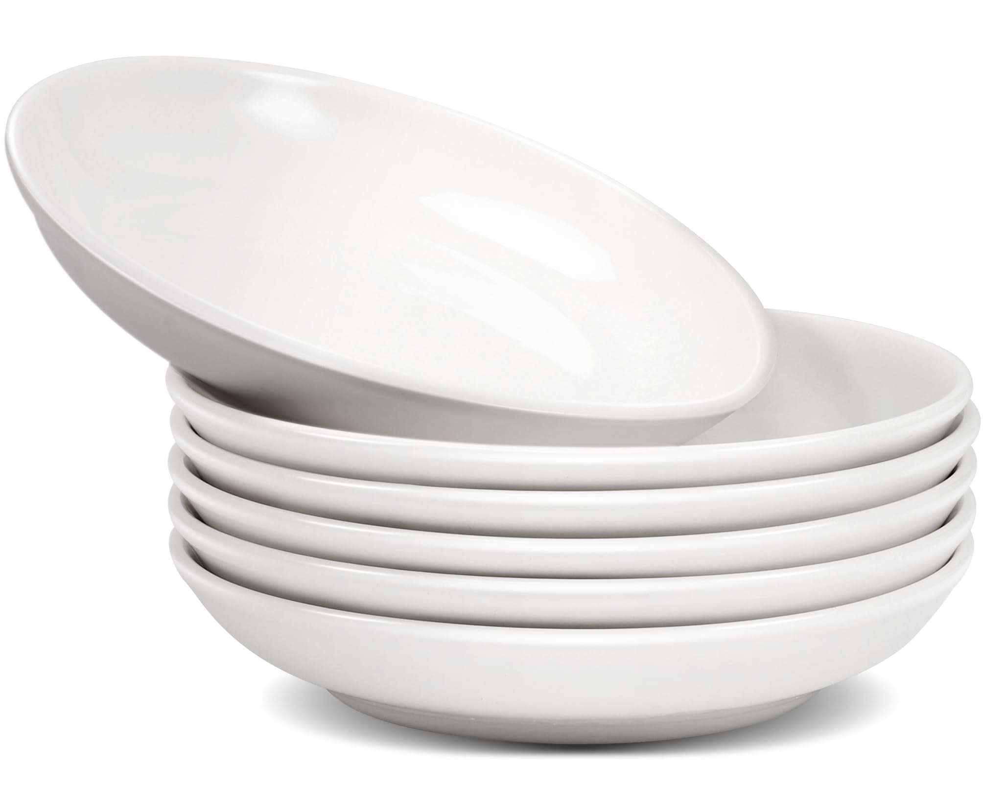 Cabaubl White Dessert Plates Ceramic,Set of 6 Small Dinner Plates,7 Inch Round Appetizer Plates,Ceramic Salad Plates Set,Ceramic Serving Dishes,Microwave and Dishwasher Safe