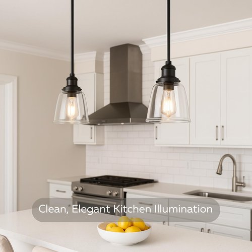 LIGHTACCENTS Clear Glass Ceiling Fan Light Covers – Replacement Lamp Shades for Ceiling Fixtures – Fan Light Globes for LED or Incandescent Bulbs – 4-Pack Clear Dome Set