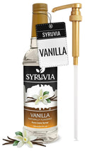 Syruvia Vanilla Syrup for Coffee - Flavorful Vanilla Syrup for Lattes & Beverages - 25.4 fl oz with Pump