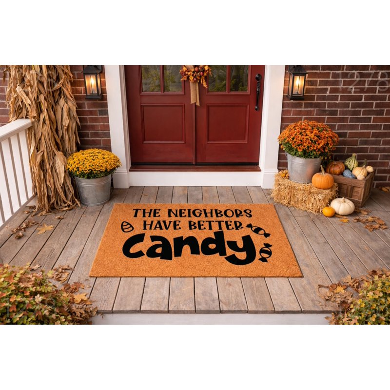 Halloween Doormat - The Neighbors Have Better Candy Welcome Mat 24x36