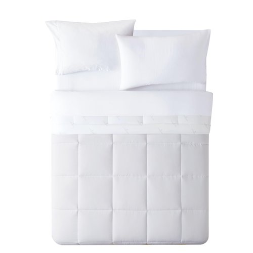 London Fog Super Soft White Polyester 1-Piece Full/Queen Comforter, Solid Color, 100% Polyester, for Men and Women, OEKO-TEX Certified Confidence