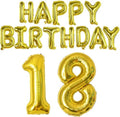 Happy Birthday Balloon Banner - 40-Inch Gold Foil Mylar Balloons for 18th Birthday Party Decorations