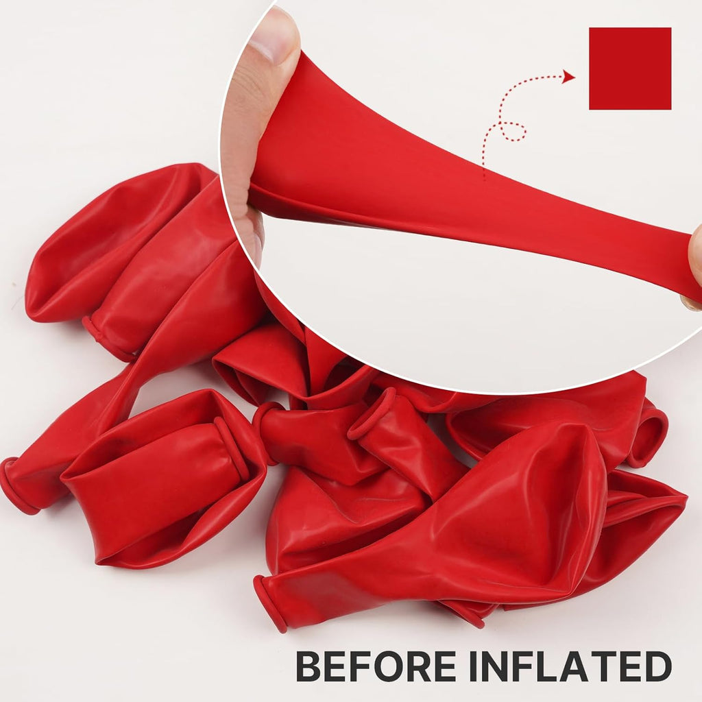 PartyWoo Red Balloons - 50pcs 12 Inch Helium Balloons for Birthday & Graduation Celebrations