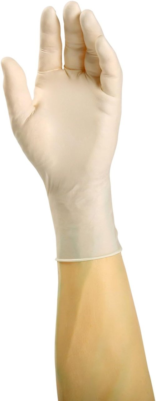 AmerCare Ultra Flex Latex Exam Gloves - Powder Free, Medium Size, 1000 Count Case