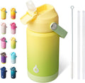 BJPKPK Insulated Water Bottle - 12oz Stainless Steel with Straw Lid & Flex Handle | BPA Free, Fresh Green