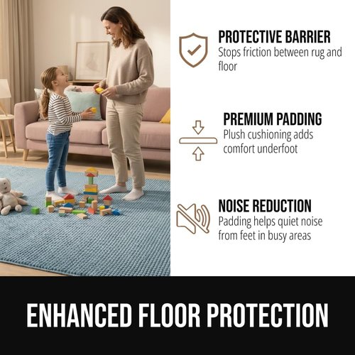 GORILLA GRIP Premium Dual-Sided Rug Gripper Pad - Extra Thick, Breathable & Slip Resistant | 2x3 Beige for Hardwood Floors