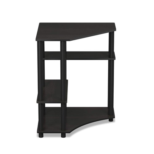 Furinno TURN-N-TUBE Desk, Gaming Desk with Shelves, Corner Computer Desk with Shelves, Office Desk, Space Saving, For Home Office, Bedroom, Espresso