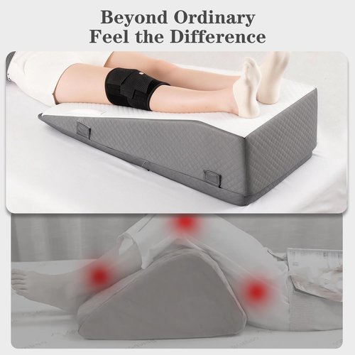 Hapiclody Leg Elevation Pillow for After Surgery – Adjustable Height Knee Surgery Recovery Leg Support Pillow, Designed for Knee Replacement Recovery, Double Legs Elevating Wedge