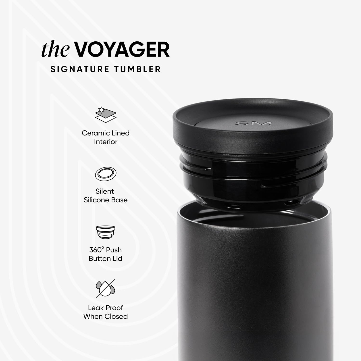 Simple Modern Travel Coffee Mug Tumbler with 360° Lid | Ceramic-Lined Insulated Stainless Steel Cold Brew Iced Coffee Cup Thermos | Gift for Women Men Her Him | Voyager Signature | 16oz | Saffron