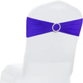 MDS Premium Spandex Chair Sashes - 50 Pack Universal Stretch Covers with Buckle Slider | Royal Blue