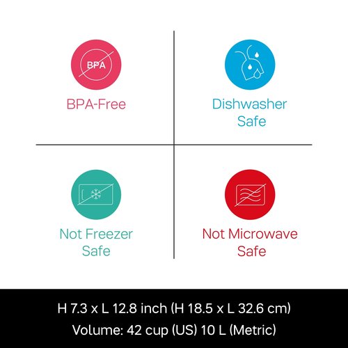 Tupperware Brand Thatsa Mega Prep & Storage Bowl, 10L (42 Cup) - Dishwasher Safe & BPA Free - Airtight, Leak-Proof Food Container with Lid - Extra Large & Lightweight