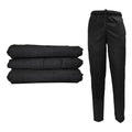 Natural Uniforms Classic 6 Pocket Black Chef Pants with Multi-Pack Quantities Available (3, X-Large)