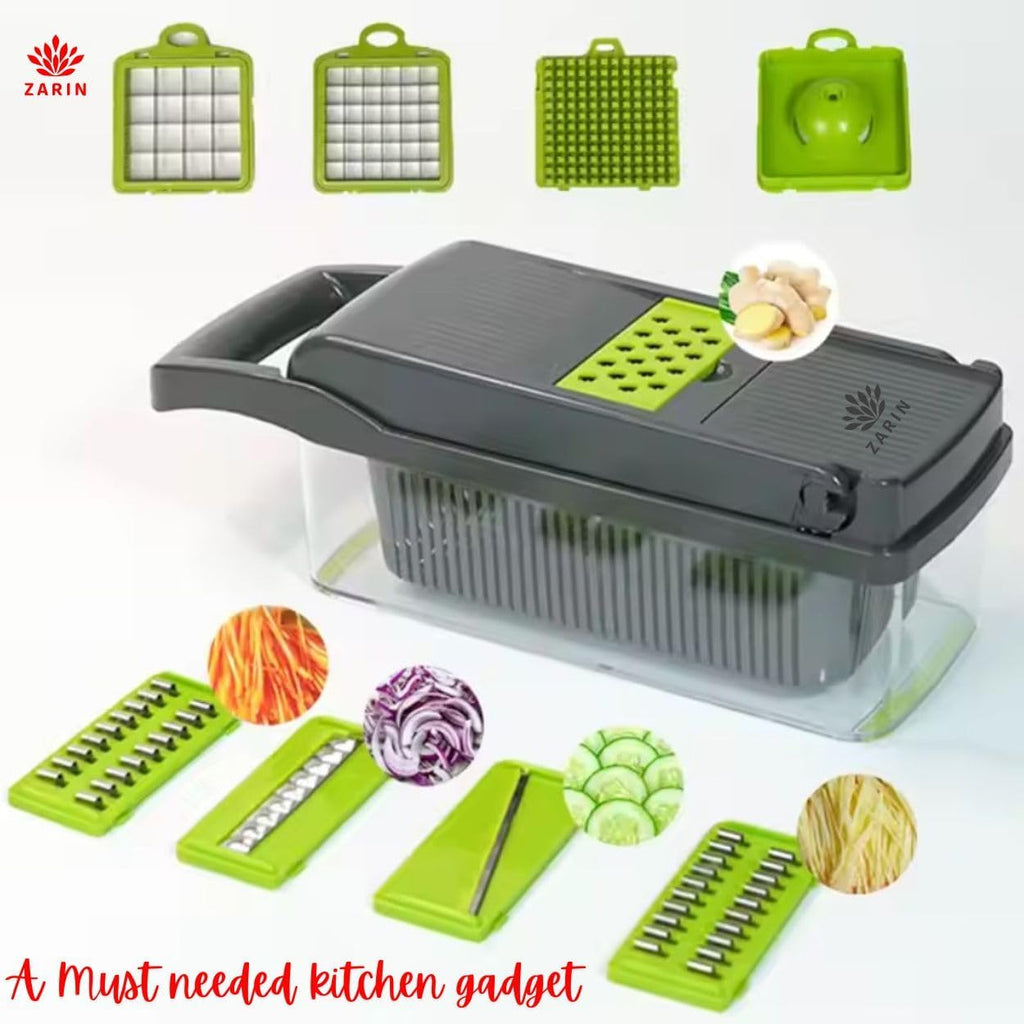 ZARIN 16-in-1 Vegetable Chopper & Slicer - Multi-Function Kitchen Gadget for Effortless Meal Prep