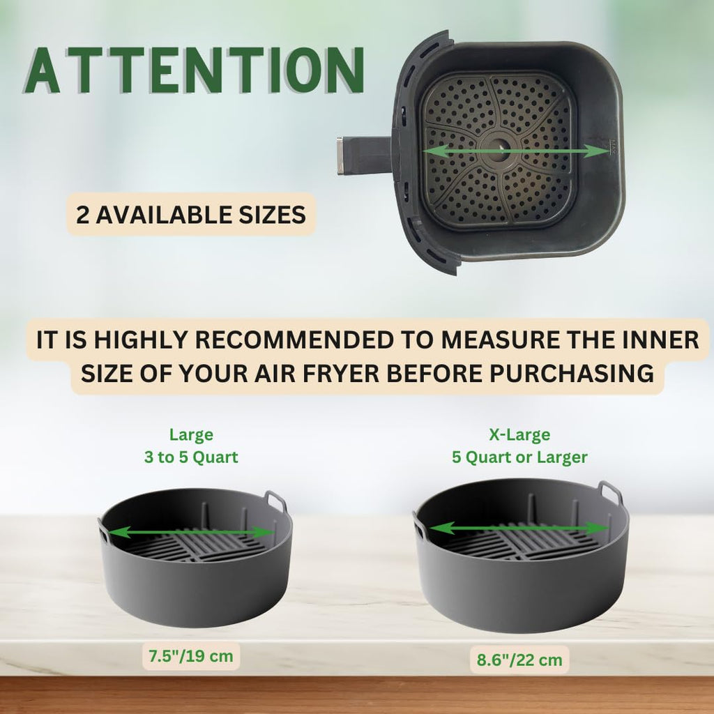 Air fryer liners reusable, STURDY airfryer liners for air fryer basket, air fryer accessories silicone liner 5-8 QT - 8.6"