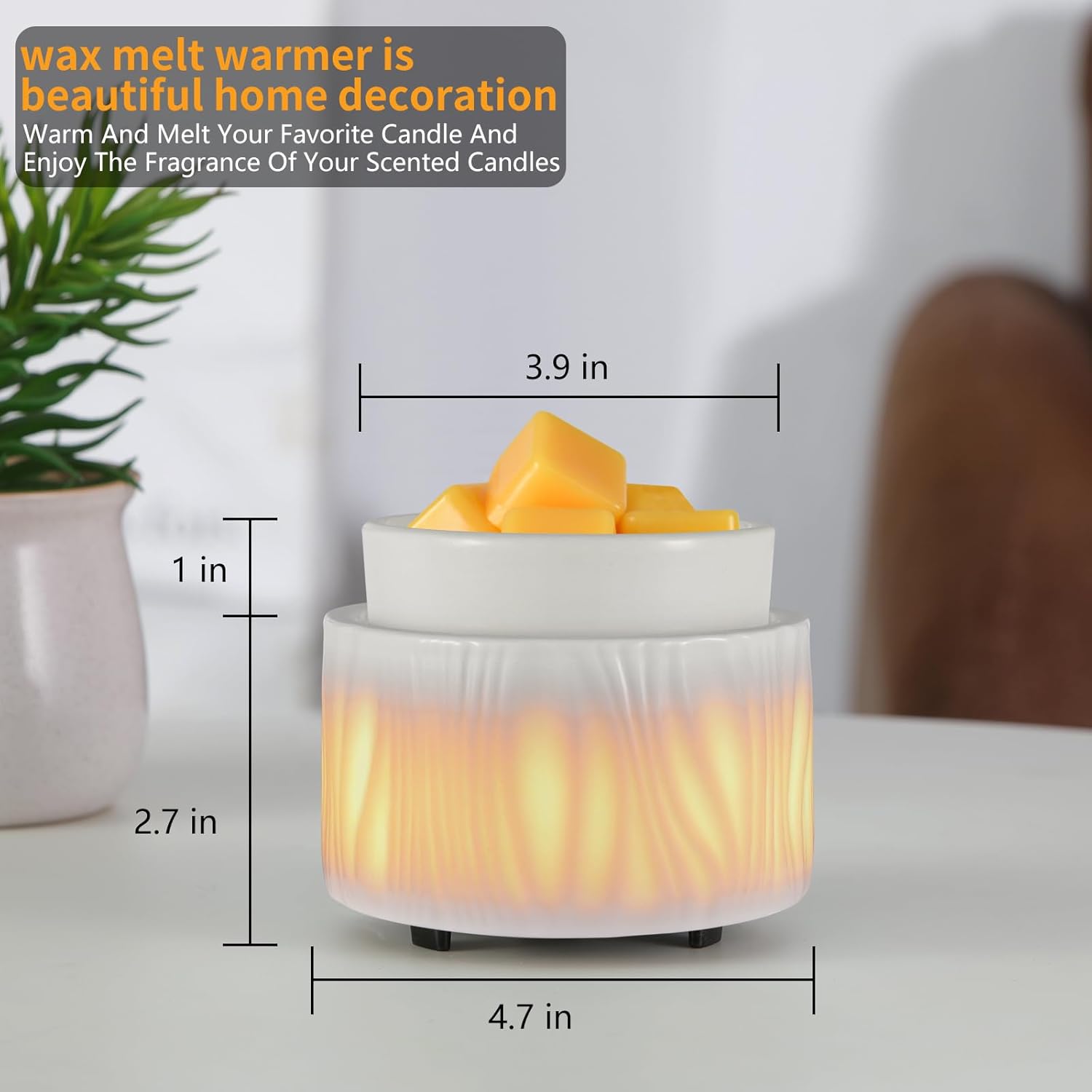 Skiennix Ceramic Wax Melt Warmer - 3-in-1 Electric Fragrance Candle Burner with 7-Color LED Light | Perfect Gift for Home or Office