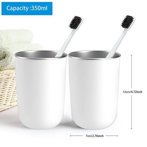 petnais Stainless Steel Mouth wash Cup 12 oz Toothbrush Cup Stainless Steel Small Children Cups for Home，BPA-Free Insulated Tumbler for Home & Outdoor Activities drinking cup (gray white)