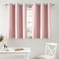 MIULEE Short Curtains - Baby Pink Blackout Thermal Insulated Drapes for Kitchen & Bedroom | 40"x36" 2 Panels