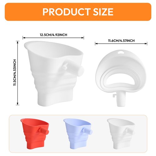 2 Pack-Silicone Flour Funnel for KitchenAid Mixer, Foldable Pouring Chute with Hanging Hole, 12.5 x 11.6 Inch, Dishwasher Safe Baking Accessory, White