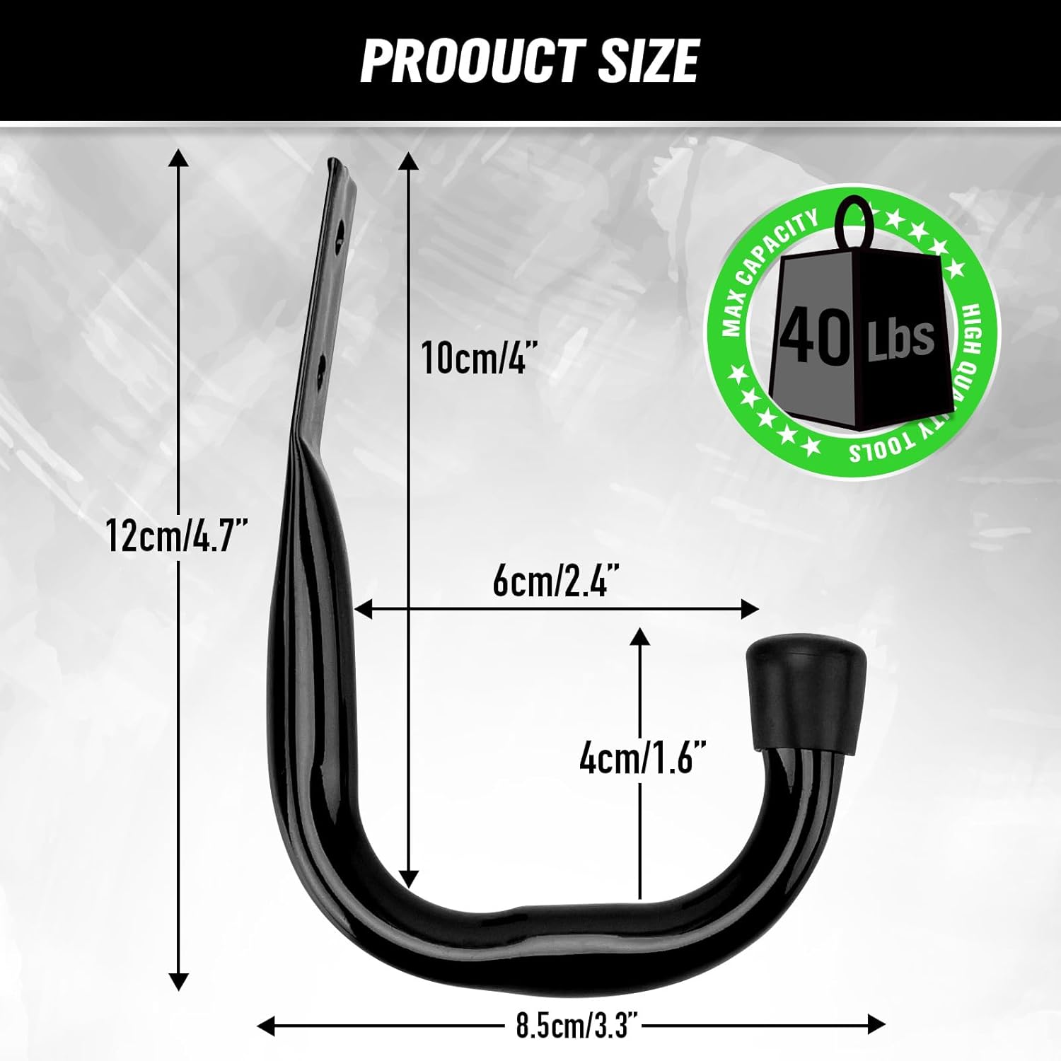 SWANLAKE Garden Tools | 12-Piece Heavy Duty Garage Storage Hooks & Utility Bike Hooks
