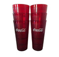Restaurant Red Plastic Tumblers 16oz, Pack of 6,
