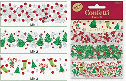 Amscan Christmas Multicolor Paper Confetti - 1.2 oz. (1 Pack) - Perfect for Holiday Party Decorations & Celebrations
