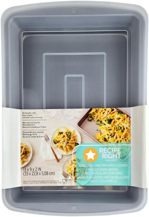 9x13 Inch Nonstick Baking Pan with Lid | Durable Covered Cake Pan for Brownies, Lasagna