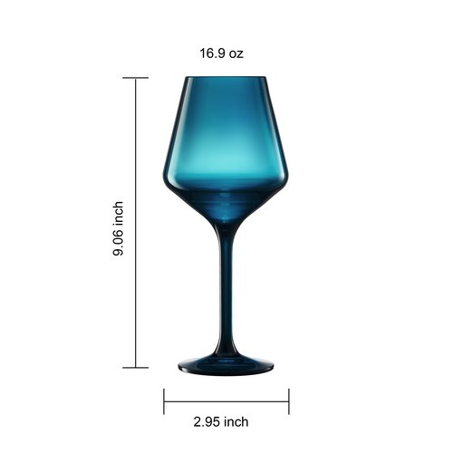 European Style Plastic Crystal Unbreakable Stemmed Wine Glasses | Set of 12 | Acrylic Glasses Tritan Pastel Color Shatterproof BPA-free, Outdoor, Pool, Indoor, Hand Wash 17oz Gift, Everyday & Holiday
