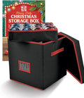 Holiday Cheer Premium Christmas Ornament Storage - 4 Tray Container for 64 Ornaments | Tear-Proof Fabric