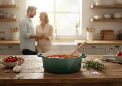 Cuisinart Enameled Cast Iron Round Casserole - 7-Quart in Seafoam Green for Perfect Cooking
