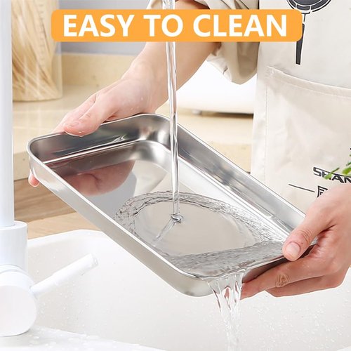 Voittozege 20-Piece Baking Sheet Set - Stainless Steel Pans, 10 x 8 x 1 Inch Oven & Dishwasher Safe